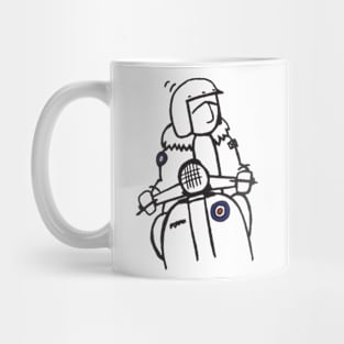 Retro Scooter, Classic Scooter, Scooterist, Scootering, Scooter Rider, Mod Art Mug